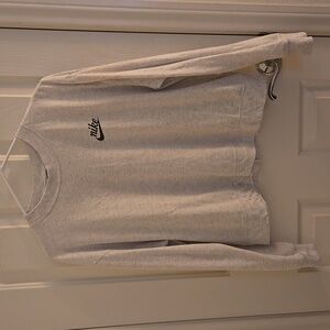 Nike Long Sleeve Shirt. Size Large Girl. Size Small Women. Color Light gray